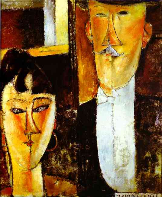 Oil painting:Bride and Groom. 1915