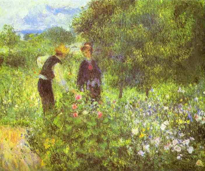 Oil painting:Conversation with the Gardener. c.1875