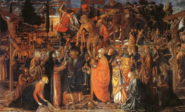 Oil painting:Descent from the Cross. 1491
