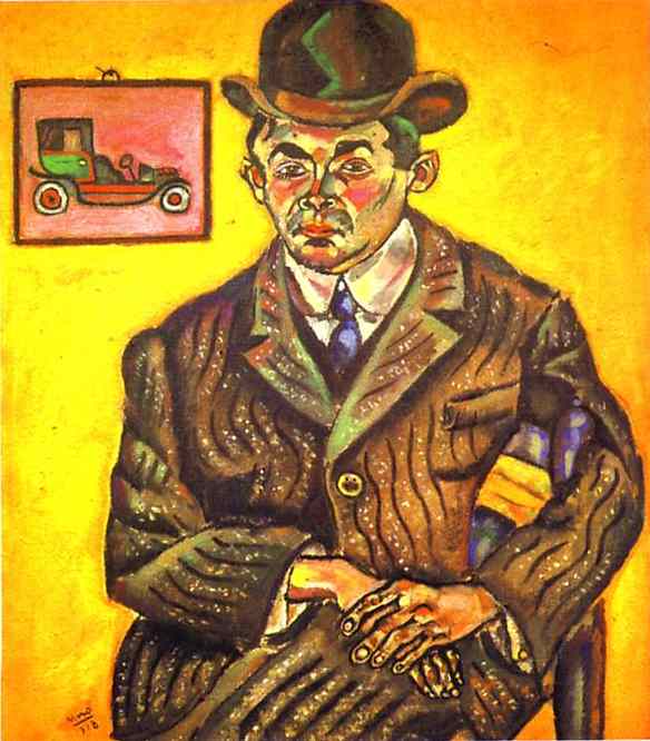 Oil painting:Portrait of Hiberto Casany. (The Chauffeur). 1918