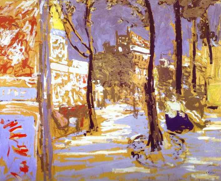 Oil painting:The Boulevard of Batignolles/Le Boulevard des Batignolles. c. 1910
