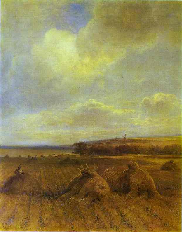 Oil painting:The End of Summer on the Volga River. 1873