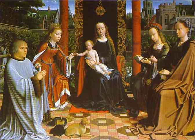Oil painting:The Mystic Marriage of St. Catherine. c. 1505-1510