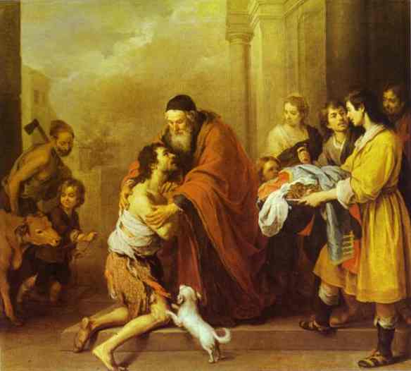 Oil painting:The Return of the Prodigal Son. 1670