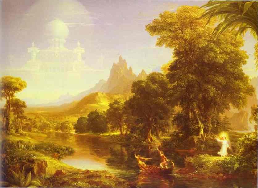 Oil painting:The Voyage of Life: Youth. 1842