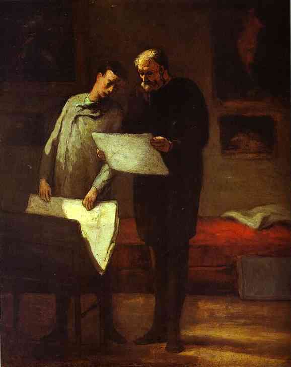 Oil painting:Advice to a Young Artist. 1860