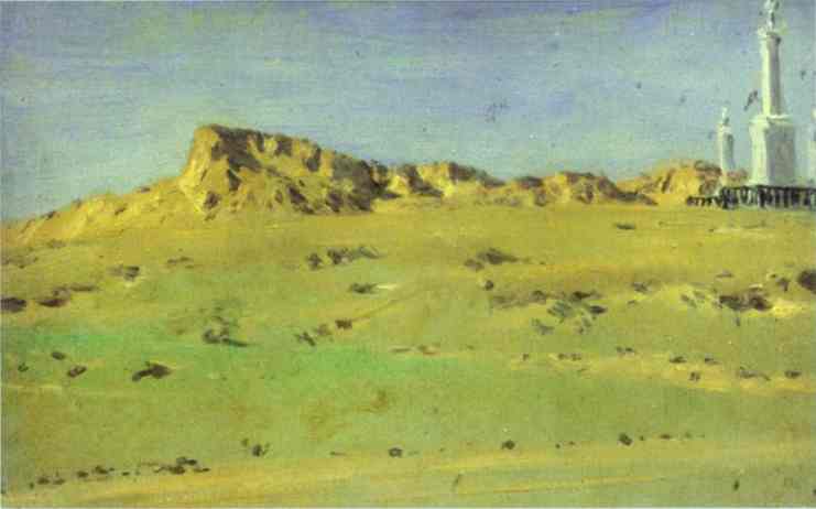 Oil painting:Corner of the Turkish Redoubt Captured on May 30 but Abandoned on May 31. Study. 1877