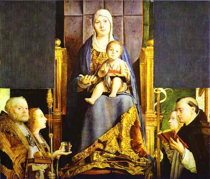 Oil painting:Madonna with the Saints Nicholas of Bari, Anastasia, Ursula and Dominic (San Cassiano