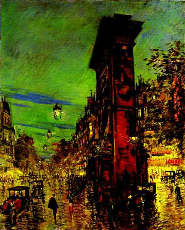 Oil painting: Paris. Saint Denis Arc. 1930