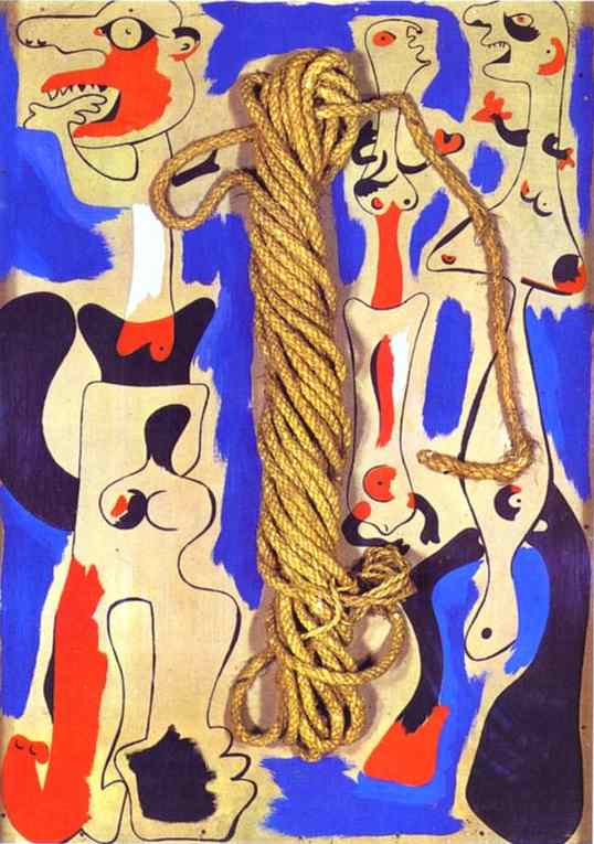 Oil painting:Rope and People I. 1935