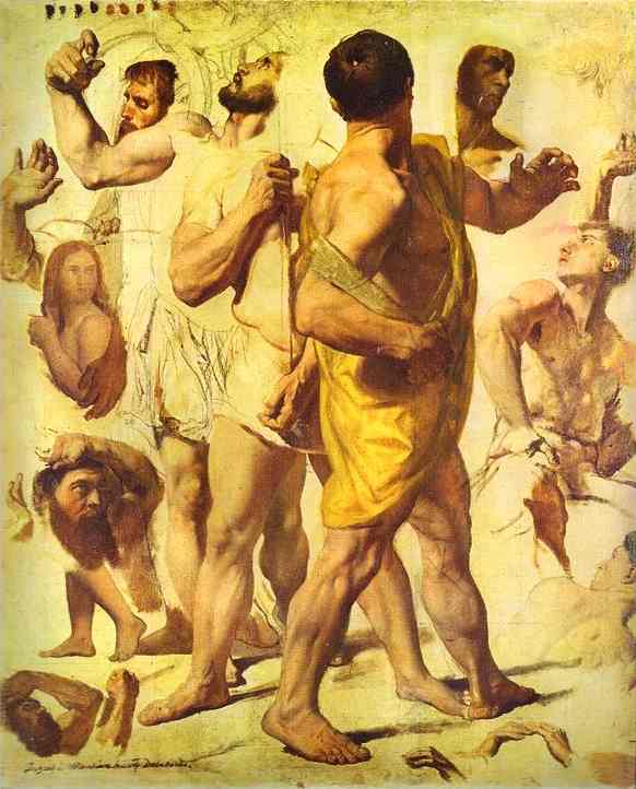 Oil painting:Study for The Martyrdom of St. Symphorien. 1824