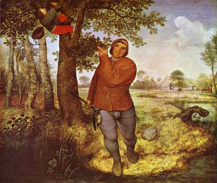 Oil painting:The Peasant and the Birdnester. 1568