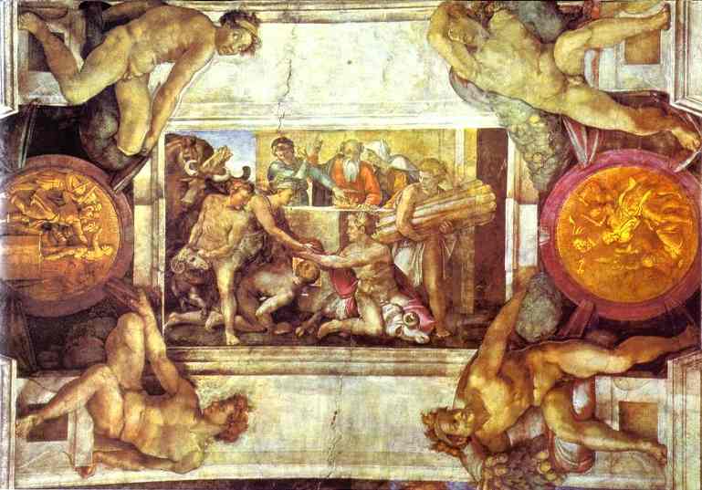 Oil painting:The Sacrifice of Noah. 1508