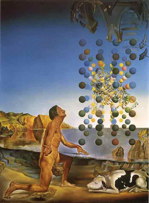 Oil painting for sale:Dali Nude Contemplating before the Five Regular Bodies 1954