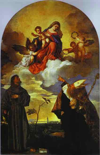 Madonna in Glory with the Christ Child and Saints Francis and Alvise with the Donor Alvise Gozzi. 15