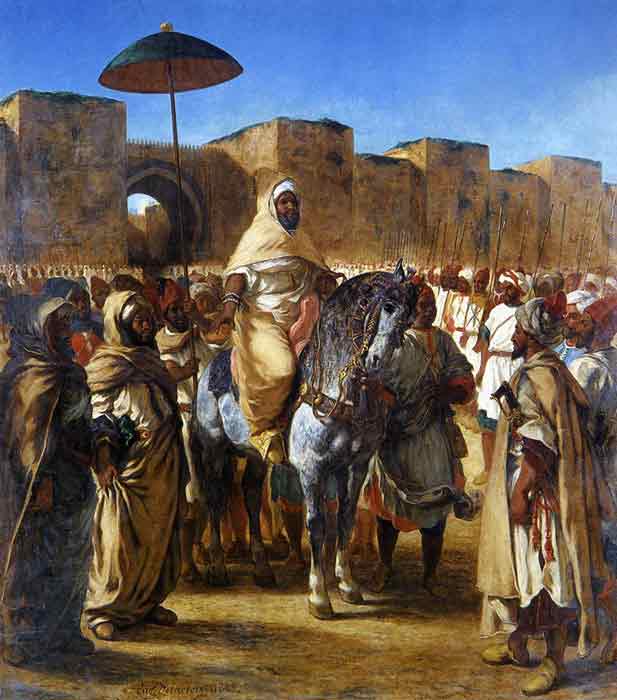 Oil painting for sale:The Sultan of Morocco and his Entourage, 1845