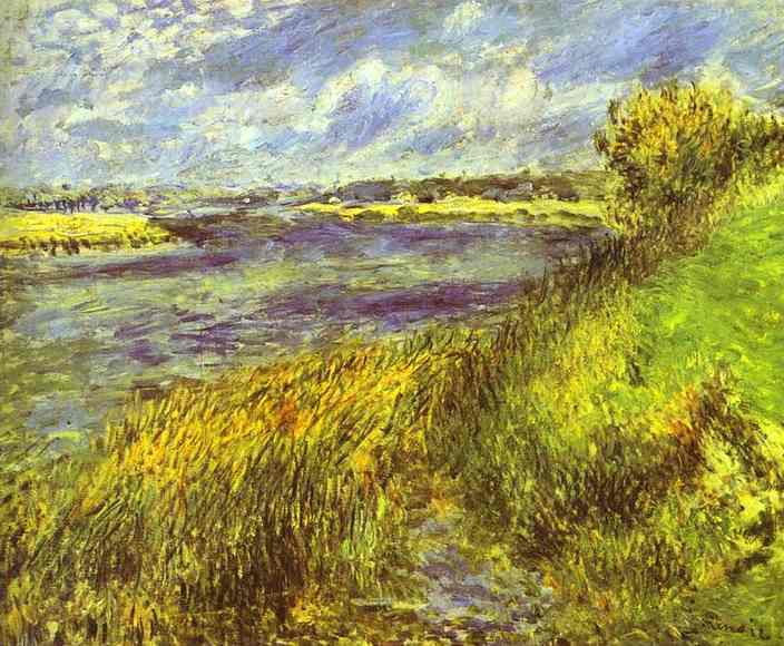 Oil painting:Banks of the Seine at Champrosay. 1876