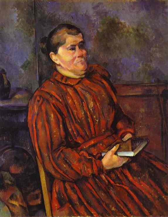 Oil painting:Portrait of a Woman (in a Striped Dress). 1892