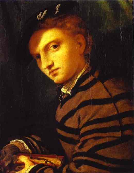 Oil painting:Portrait of a Young Man with a Book. c. 1526