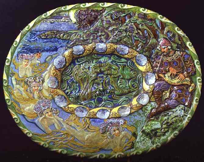 Oil painting:Decorative Plate Sadko. 1899