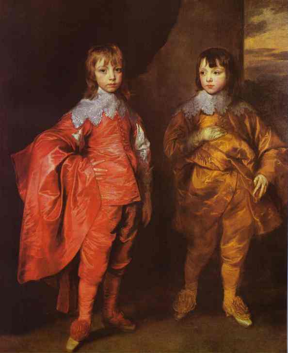 Oil painting:George Villiers, 2nd Duke of Buckingham and His Brother Lord Francis Villiers. 1635