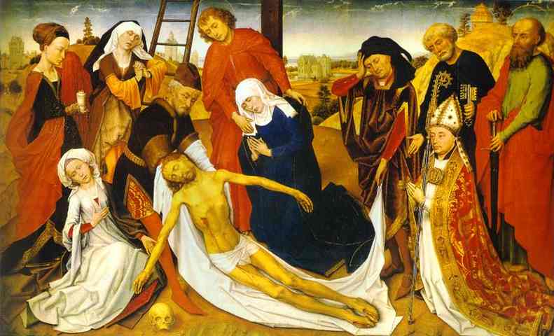 Oil painting:Lamentation. c.1460