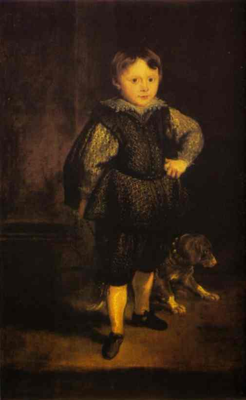 Oil painting:Portrait of Filippo Cattaneo, Son of Marchesa Elena Grimaldi. 1623