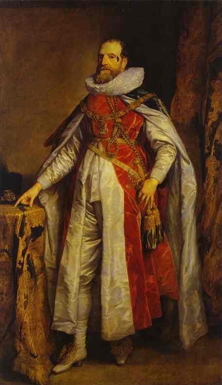 Oil painting:Portrait of Henry Danvers, Earl of Danby, as a Knight of the Order of the Garter. 1630