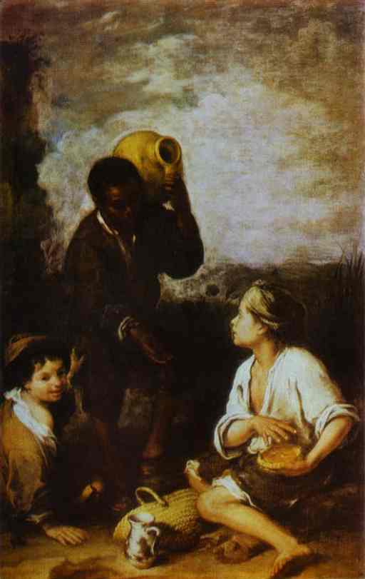 Oil painting:Three Boys. c. 1668
