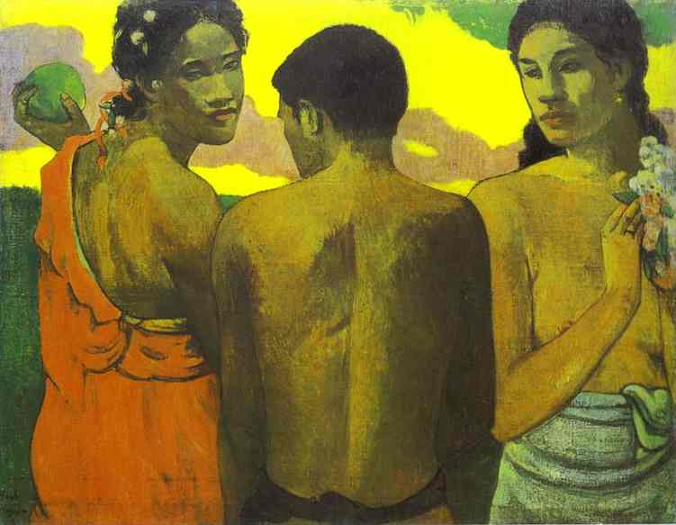 Oil painting:Three Tahitians. 1899