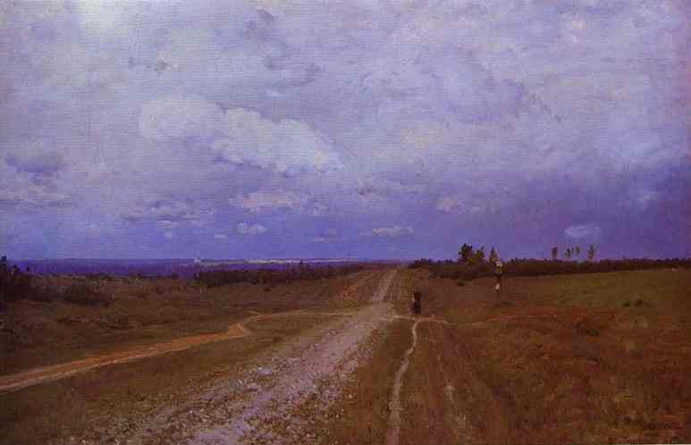 Oil painting:Vladimirka Road. 1892