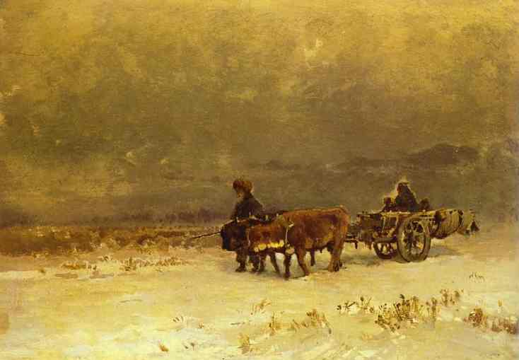 Oil painting:Winter in the Crimea. 1871