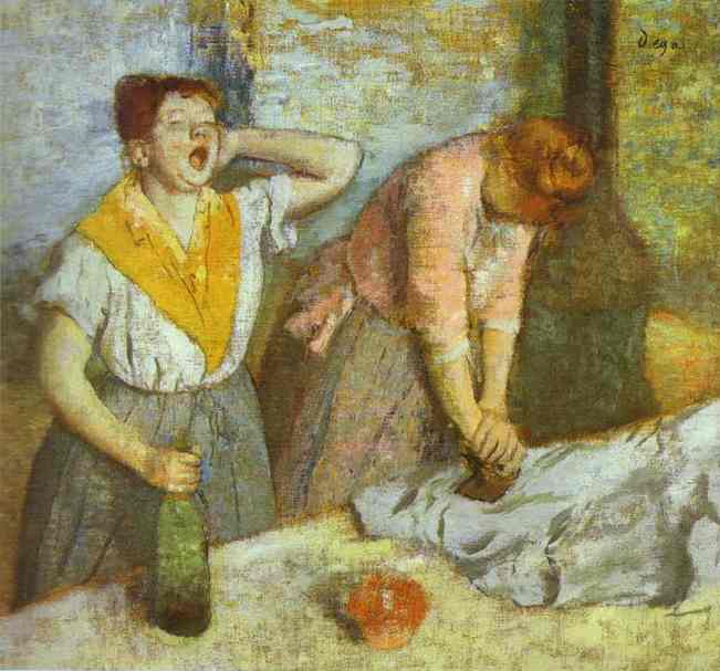 Oil painting:Women Ironing. c. 1884