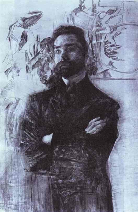 Oil painting:Portrait of the Poet Valery Briusov. 1906