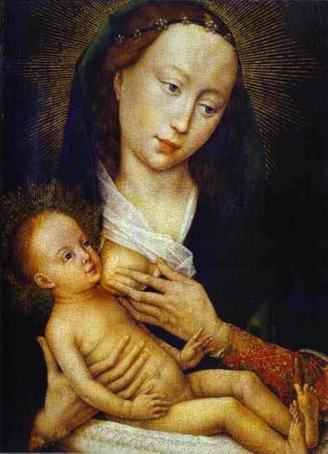 Oil painting:Madonna and Child. c.1450