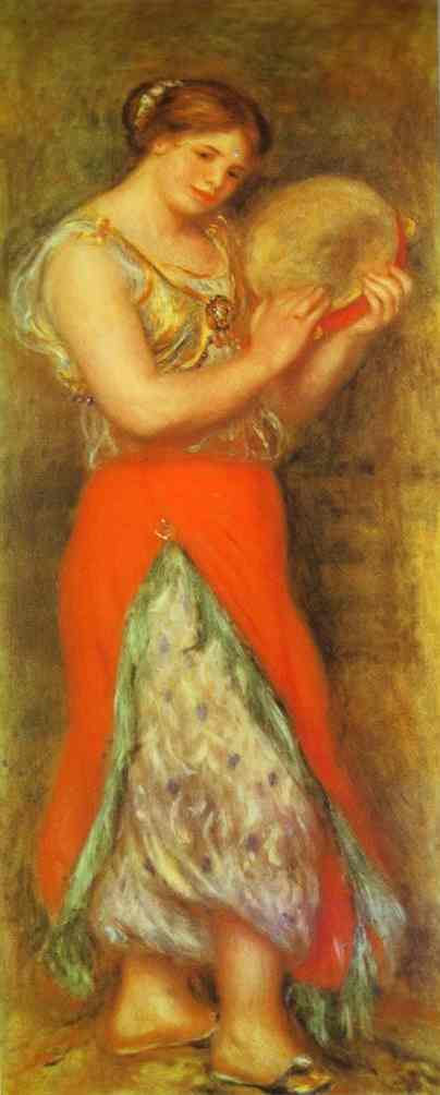 Oil painting:Dancer with Tambourne (Gabrielle Renard). 1909