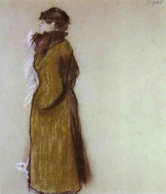 Oil painting:Lady in Town Clothes. c. 1879