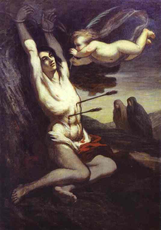 Oil painting:Martyrdom of St. Sebastian. c. 1849