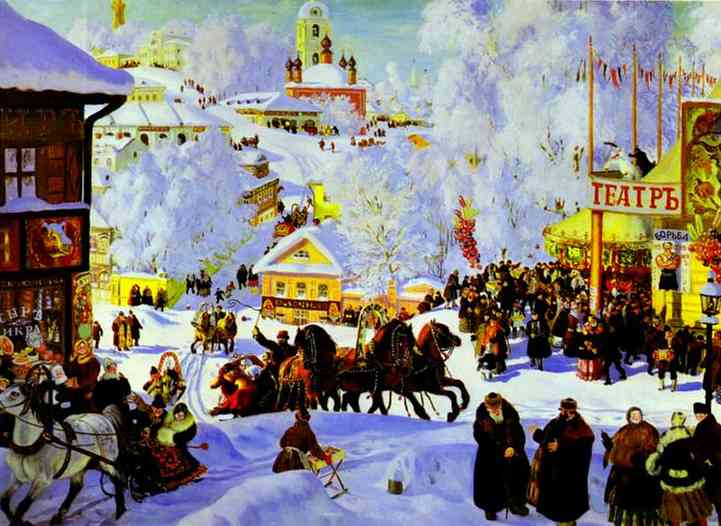 Oil painting: Sleigh Riding. 1919