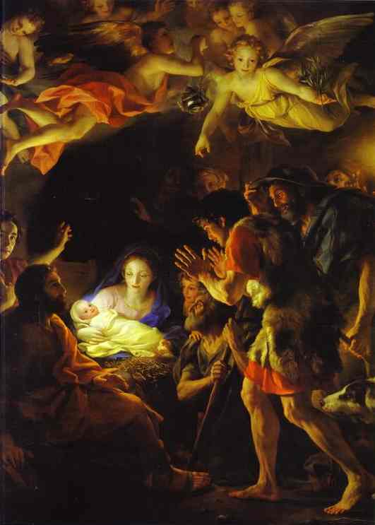 Oil painting:The Adoration of the Shepherds.