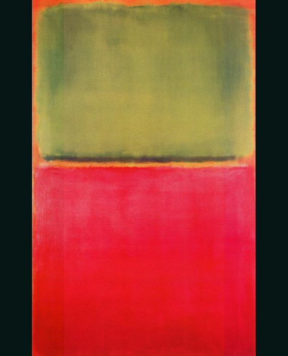 Untitled (Green, Red, on Orange)