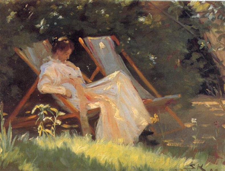 Marie en el jardin reading