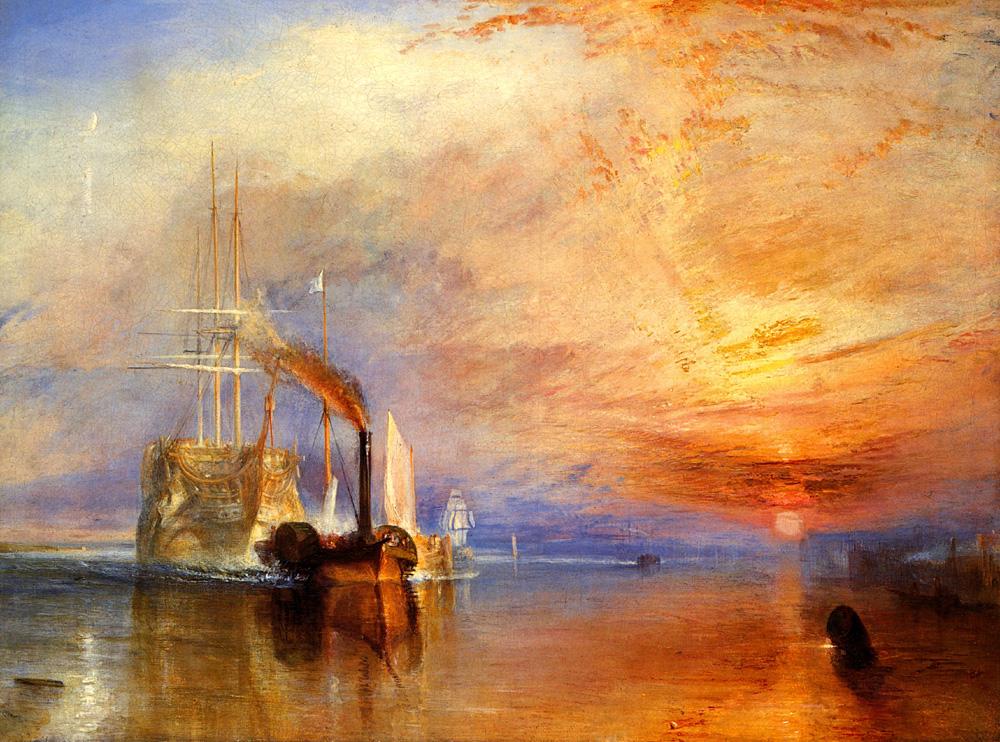 The fighting Temeraire tugged to her last berth to be broken up