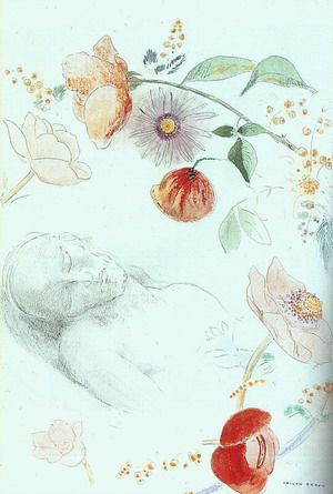 Bust of a Man Asleep amid Flower