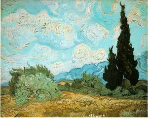 Wheat Field with Cypresses 1889