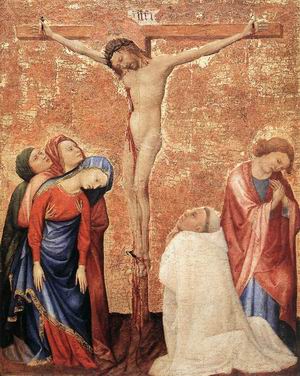 Christ on the Cross with a Carthusian Monk 1389-95