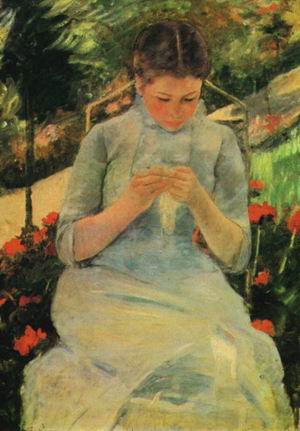 Femme Cousant (Young Woman Sewing in the Garden) 1880-82