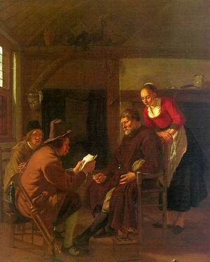 Messenger Reading to a Group in a Tavern, 1657