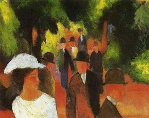 Promenade with Half-Length of Girl in White 1914