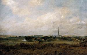 Salisbury Cathedral from the Bishops Grounds c. 1820